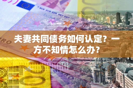 济南夫妻共同债务如何认定？一方不知情怎么办？