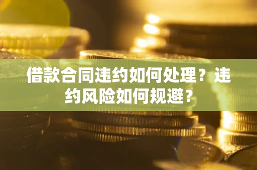 济南借款合同违约如何处理？违约风险如何规避？