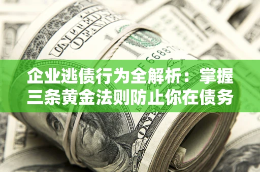 济南企业逃债行为全解析：掌握三条黄金法则防止你在债务乱局中“踩雷”